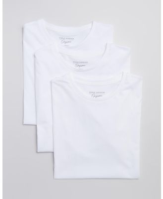 Staple Superior - Organic Basic Slim Fit Tee 3 Pack - T-Shirts & Singlets (White) Organic Basic Slim Fit Tee 3-Pack