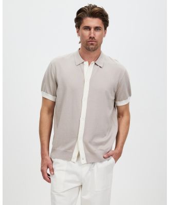 Staple Superior - Portsea Cotton Knitted Shirt - Shirts & Polos (Stone) Portsea Cotton Knitted Shirt