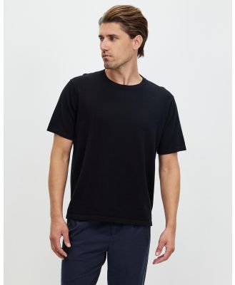 Staple Superior - Puglia Knitted T Shirt - T-Shirts & Singlets (Black) Puglia Knitted T-Shirt