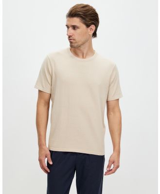 Staple Superior - Puglia Knitted T Shirt - T-Shirts & Singlets (Latte) Puglia Knitted T-Shirt