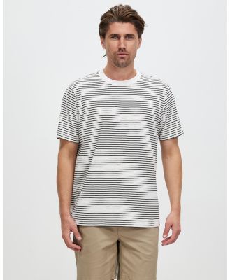 Staple Superior - Saturday Stripe Regular Fit Tee - T-Shirts & Singlets (Black Stripe) Saturday Stripe Regular Fit Tee