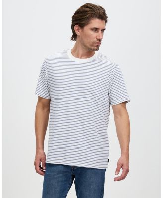 Staple Superior - Saturday Stripe Regular Fit Tee - T-Shirts & Singlets (Blue Stripe) Saturday Stripe Regular Fit Tee