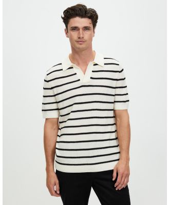 Staple Superior - Seb Striped Knit Top - Shirts & Polos (White & Black Stripe) Seb Striped Knit Top