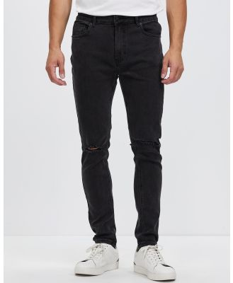Staple Superior - Skinny Tapered Ripped Jeans - Jeans (Worn Black) Skinny Tapered Ripped Jeans