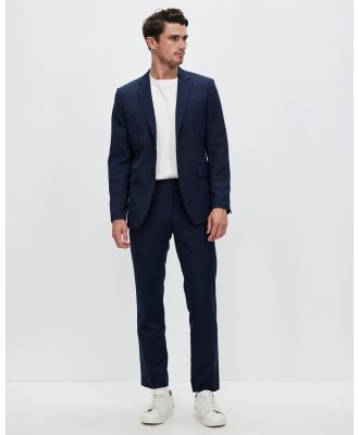 Staple Superior - Slim Fit Suit Pants - Pants (Navy) Slim Fit Suit Pants