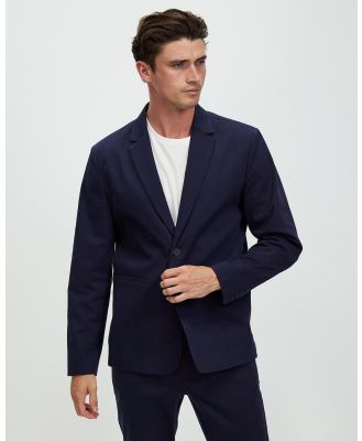 Staple Superior - Staple Slim Fit Cotton Stretch Jacket - Blazers (Navy) Staple Slim Fit Cotton Stretch Jacket