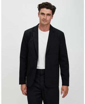 Staple Superior - Staple Slim Fit Cotton Stretch Jacket - Coats & Jackets (Black) Staple Slim Fit Cotton Stretch Jacket