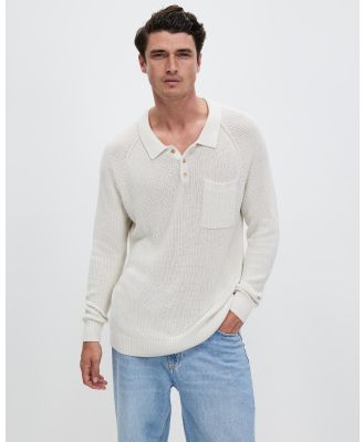 Staple Superior - Val Organic Cotton Knit LS - Jumpers & Cardigans (Cream) Val Organic Cotton Knit LS