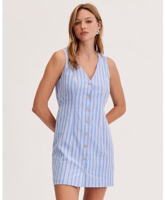 Staple the Label - Abena Mini Dress - Printed Dresses (Blue Stripe) Abena Mini Dress