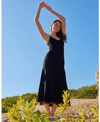 Staple the Label - Elara Knit Midi Dress - Dresses (Black & Khaki) Elara Knit Midi Dress