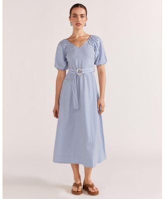 Staple the Label - Lucille Midi Dress - Dresses (White & Blue) Lucille Midi Dress