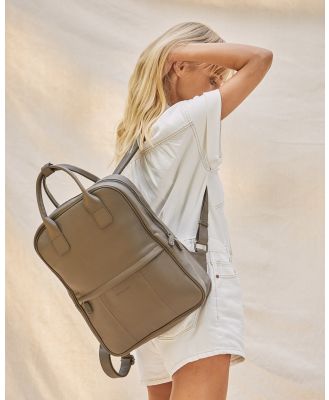 Stitch & Hide - Finley Backpack with Short Straps - Backpacks (Grey) Finley Backpack with Short Straps