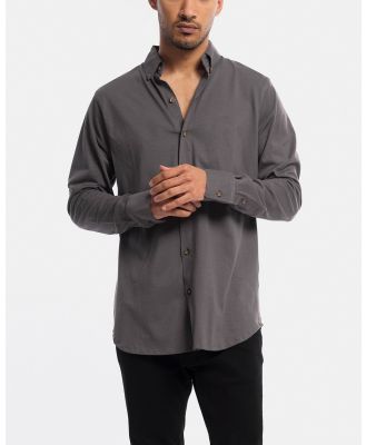 Stock & Co. - Long Sleeve Jersey Dress Shirt - Casual shirts (Antique Black) Long Sleeve Jersey Dress Shirt