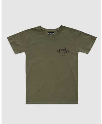 Stock & Co. - Scroll Tee   Youth - Short Sleeve T-Shirts (Olive) Scroll Tee - Youth