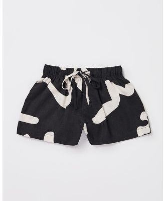 Subtitled - Girls Charlie Swirl Shorts - Pants (BLACK/WHITE) Girls Charlie Swirl Shorts
