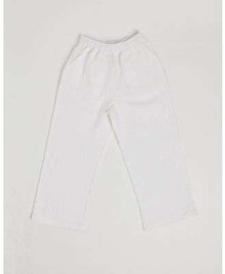 Subtitled - Girls Kai Linen Draw Pants - Pants (WHITE) Girls Kai Linen Draw Pants