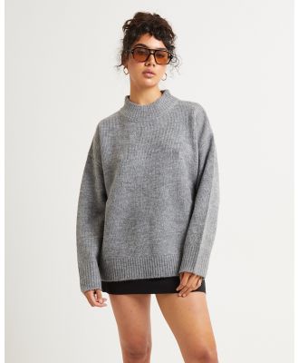 Subtitled - Maxie Oversized Knit Jumper - Jumpers & Cardigans (GREY) Maxie Oversized Knit Jumper