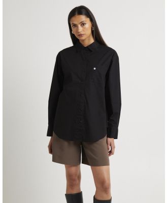 Subtitled - Oversized Poplin Shirt - Shirts & Polos (BLACK) Oversized Poplin Shirt