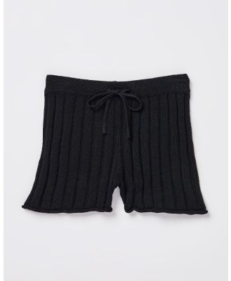 Subtitled - Teen Girls Bambi Knit Shorts - Shorts (BLACK) Teen Girls Bambi Knit Shorts