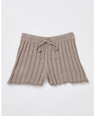 Subtitled - Teen Girls Bambi Knit Shorts - Shorts (GREY) Teen Girls Bambi Knit Shorts