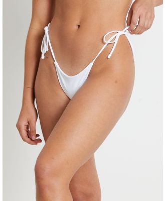 Subtitled - Tie Side Skimpy Bikini Bottoms - Swimwear (WHITE) Tie Side Skimpy Bikini Bottoms