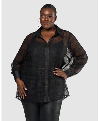 Sunday In The City - Adore Sheer Blouse - Tops (Black) Adore Sheer Blouse