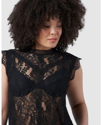 Sunday In The City - Anti Hero Lace Top - Tops (Black) Anti Hero Lace Top