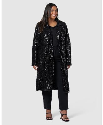 Sunday In The City - Chained Up Sequin Coat - Coats & Jackets (Black) Chained Up Sequin Coat