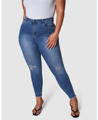 Sunday In The City - Gimme No Lip Skinny Jeans - High-Waisted (BLUE) Gimme No Lip Skinny Jeans