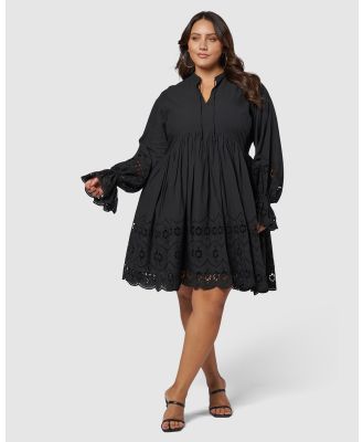 Sunday In The City - Heartless Broderie Mini Dress - Dresses (Black) Heartless Broderie Mini Dress