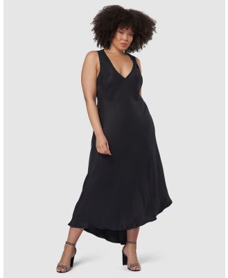 Sunday In The City - Hell & Back Asymmetric Midi Dress - Wedding Dresses (BLACK) Hell & Back Asymmetric Midi Dress