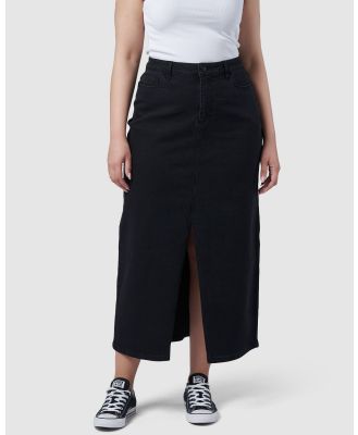 Sunday In The City - Hype Denim Maxi Skirt - Skirts (Black) Hype Denim Maxi Skirt