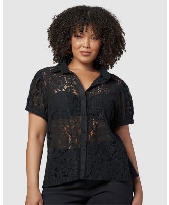 Sunday In The City - Love Lost Lace Shirt - Tops (Black) Love Lost Lace Shirt