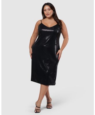 Sunday In The City - Served Sequin Midi Dress - Dresses (Black) Served Sequin Midi Dress