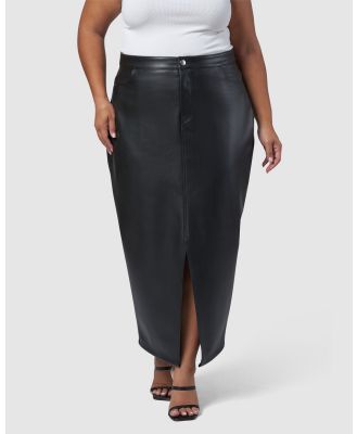 Sunday In The City - Uppercut Zip Midi Skirt - Leather skirts (Black) Uppercut Zip Midi Skirt