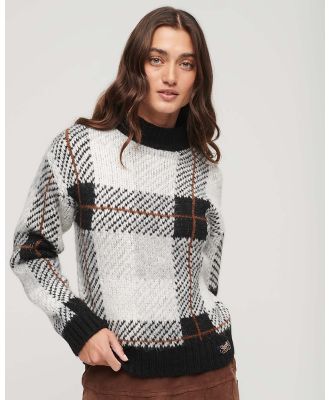 Superdry - Boxy Pattern Knit Jumper - Jumpers & Cardigans (Mono Check) Boxy Pattern Knit Jumper