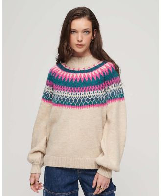 Superdry - Slouchy Pattern Knit Jumper - Jumpers & Cardigans (Ecru Fairisle) Slouchy Pattern Knit Jumper