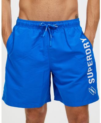 Superdry Sport - Code Applique 19 Inch Swim Shorts - Swimwear (Blue Bay) Code Applique 19-Inch Swim Shorts