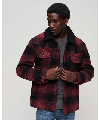 Superdry - The Merchant Store   Wool Chore Coat - Coats & Jackets (Merchant Rhubarb Red Check) The Merchant Store - Wool Chore Coat