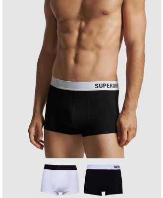 Superdry - Trunk Offset Double Pack  - Underwear & Socks (Black/Optic) Trunk Offset Double Pack