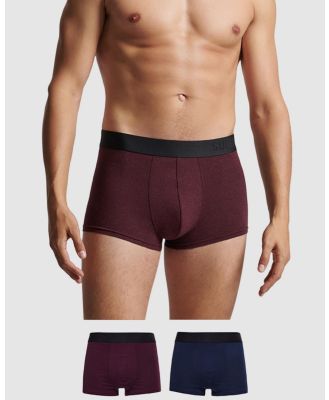 Superdry - Trunk Offset Double Pack  - Underwear & Socks (Navy/Burgundy) Trunk Offset Double Pack