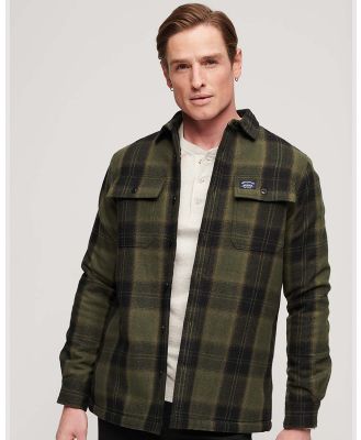 Superdry - Wool Miller Overshirt - Shirts & Polos (Roderick Check Olive) Wool Miller Overshirt