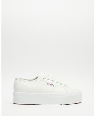 Superga - 2790 Tumbled Leather Sneakers - Sneakers (White) 2790 Tumbled Leather Sneakers