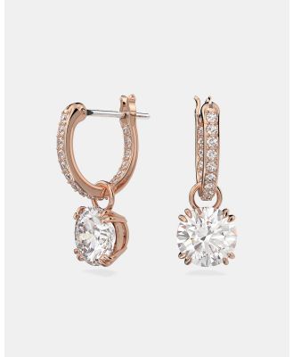 Swarovski - Constella drop earrings, Round cut, White, Rose gold tone plated - Jewellery (White & Rose Gold-Tone Plated) Constella drop earrings, Round cut, White, Rose gold-tone plated