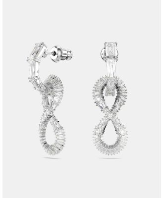 Swarovski - Hyperbola Drop Earrings - Jewellery (White & Rhodium Plated) Hyperbola Drop Earrings