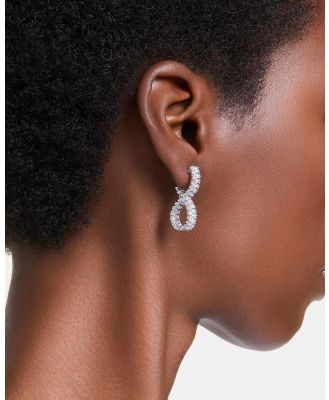 Swarovski - Hyperbola Hoop Earrings, Infinity, White, Rhodium Plated - Jewellery (White & Rhodium Plated) Hyperbola Hoop Earrings, Infinity, White, Rhodium Plated