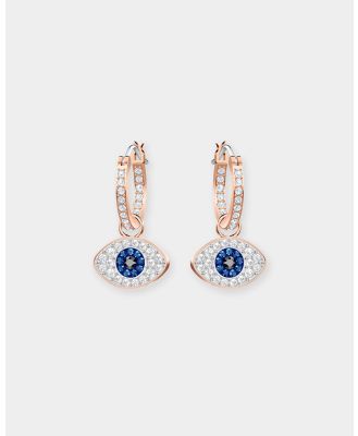 Swarovski - Swarovski Symbolic hoop earrings, Evil eye, Blue, Rose gold tone plated - Jewellery (Multi-Coloured & Rose Gold Plating) Swarovski Symbolic hoop earrings, Evil eye, Blue, Rose gold-tone plated