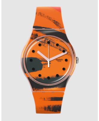 Swatch - Barns Graham's Orange & Red On Pink Watch - Watches (Orange) Barns-Graham's Orange & Red On Pink Watch