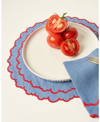 Table Collectiv - Olivia Placemat Set - Home (Oyster/Scarlet Red) Olivia Placemat Set