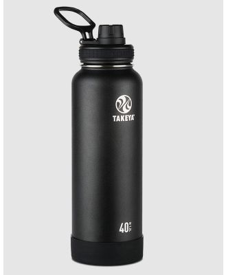 TAKEYA - Actives Insulated Steel Bottle Onyx 1200Ml Spout Lid - Water Bottles (N/A) Actives Insulated Steel Bottle Onyx 1200Ml Spout Lid